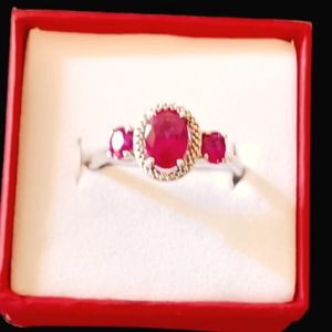 Ruby and silver ring